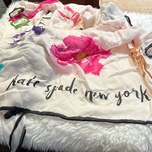 Kate Spade Pink and Blue Floral Scarf